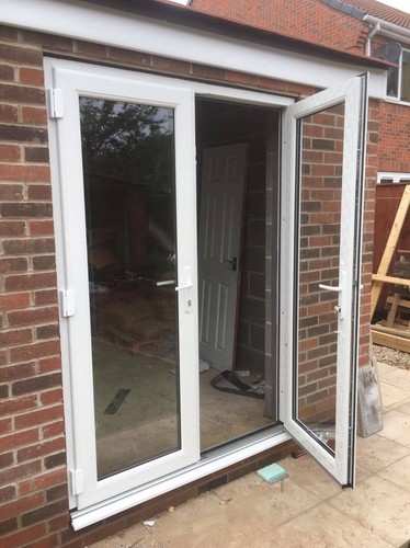 White upvc french doors in - doors,
