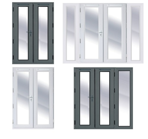 White grey upvc french - upvc,