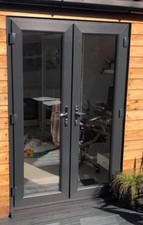 Grey UPVC  French Doors 