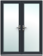 Grey on White UPVC French Door
